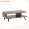 2-Tier Mid Century Modern Coffee Table with Storage and Open Compartments